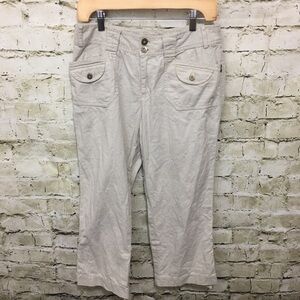 Stamp 10 Beige Linen Blend Capris